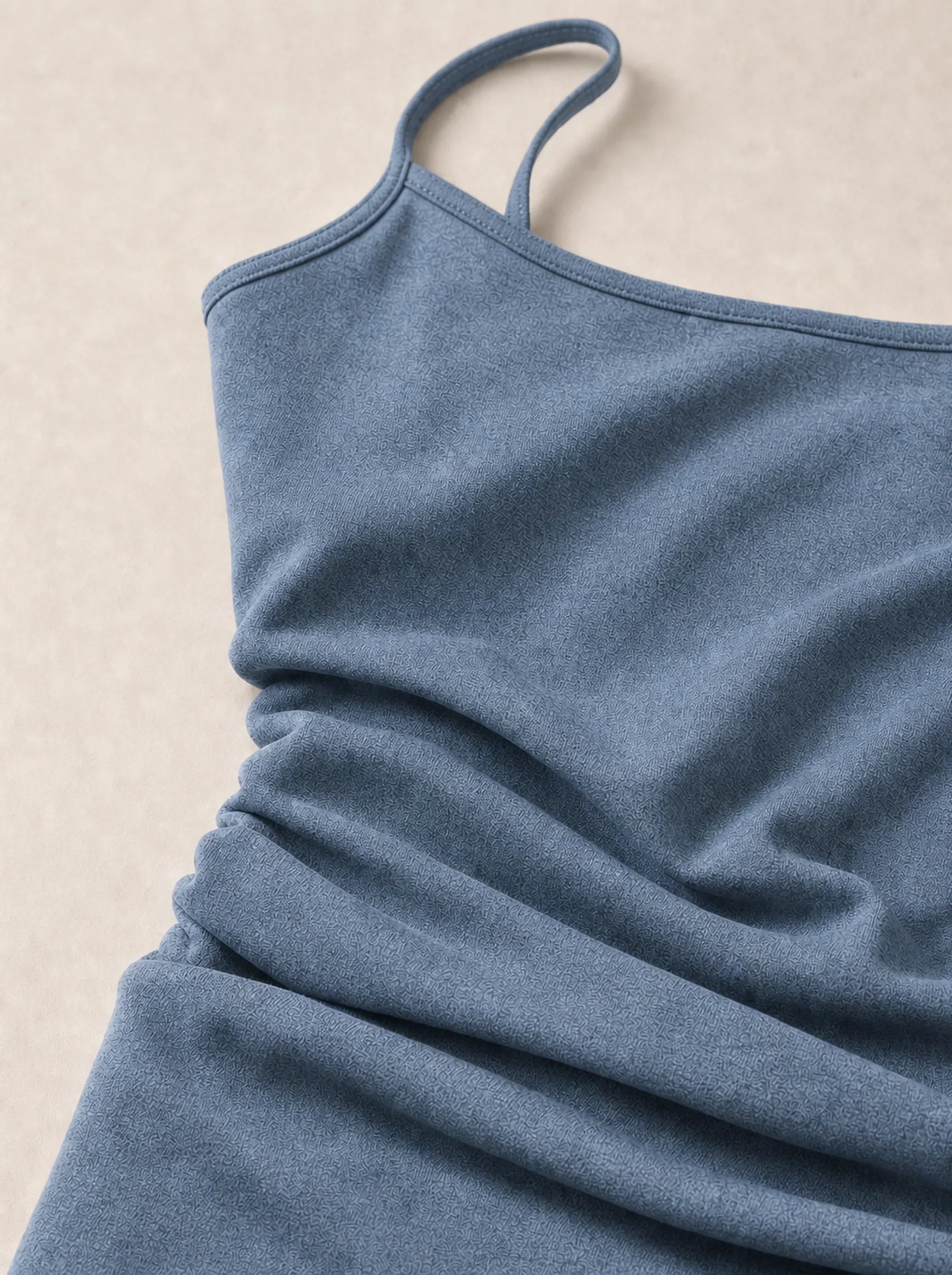 Bodycon Maxi Dress Bianca Rose in blue — fabric texture detail