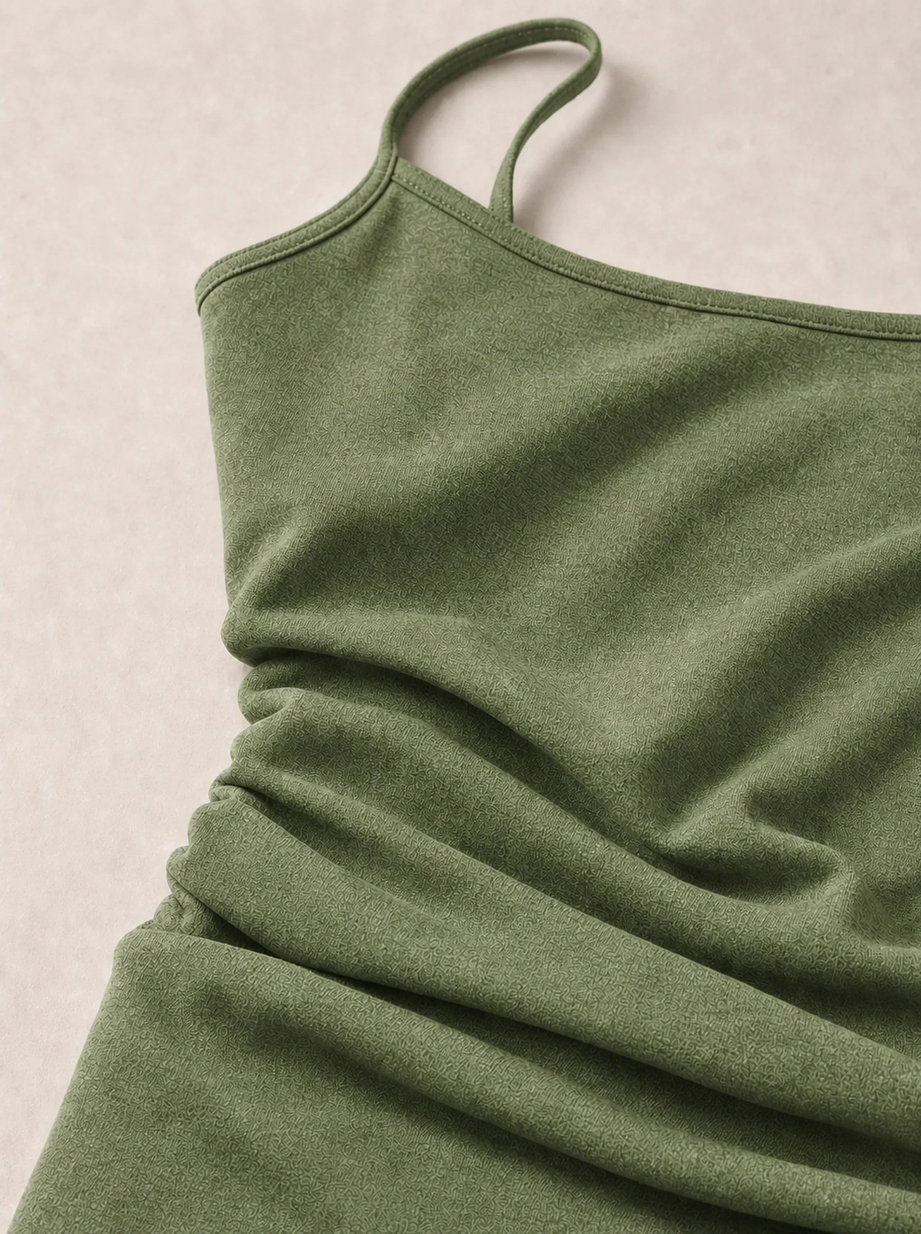 Bodycon Maxi Dress Bianca Rose in green — fabric texture detail