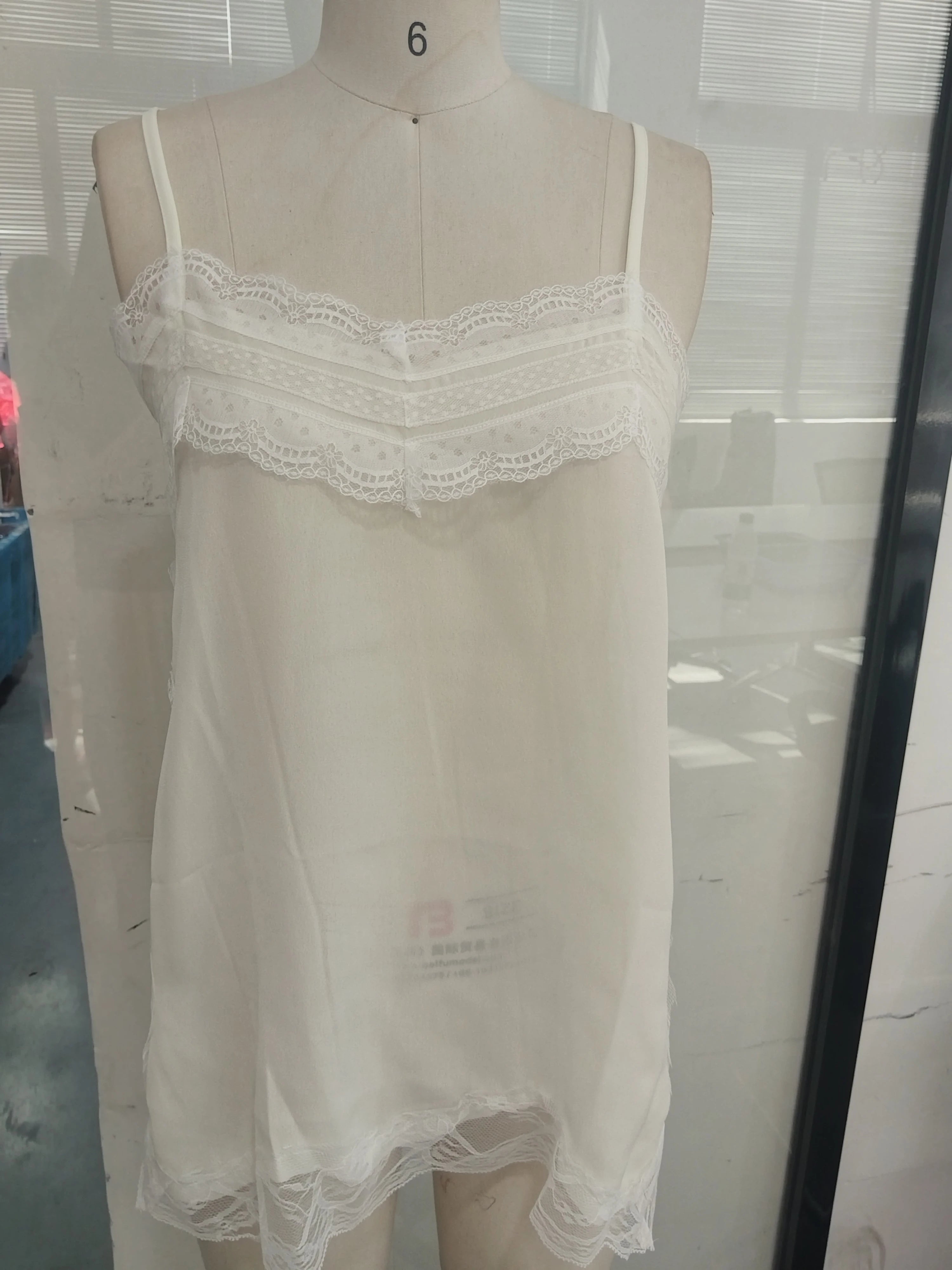 Slipdress mit Spitzenborte Margot Rose