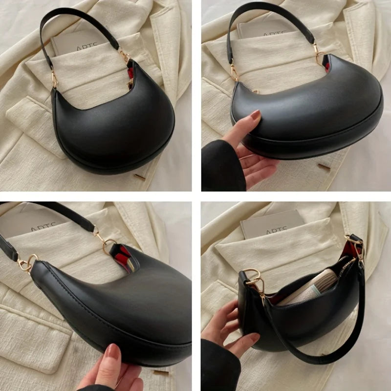 Sac demi-lune à sequins Isolde Rose
