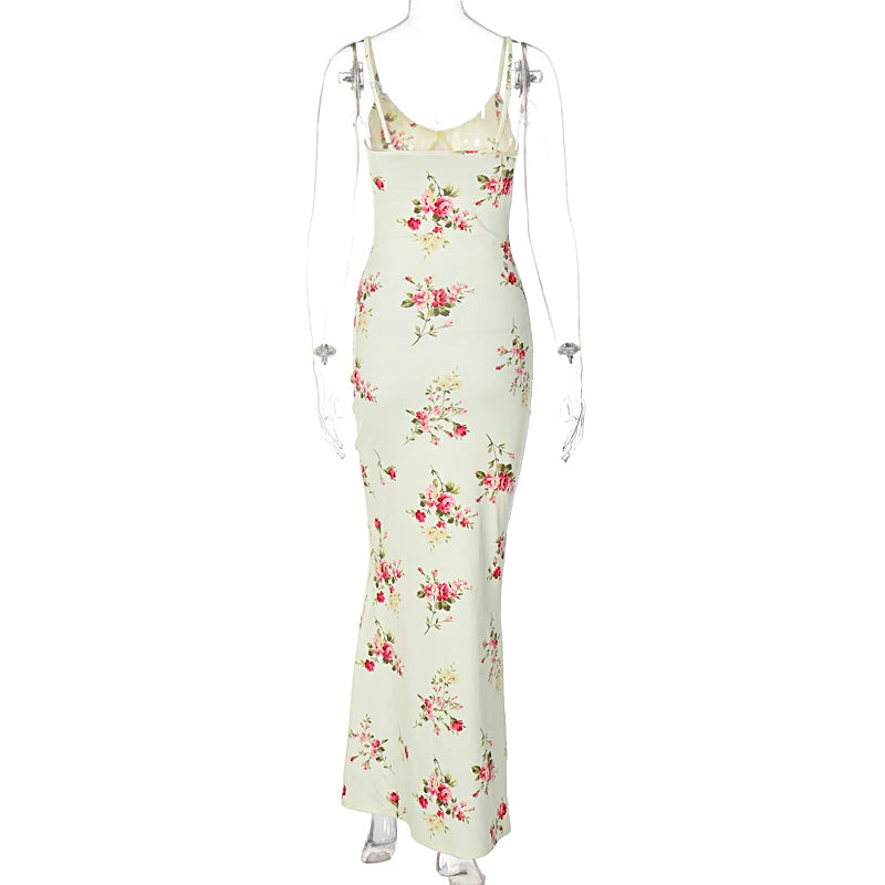 Knit Bodycon Backless Maxi Dress Aurore Rose