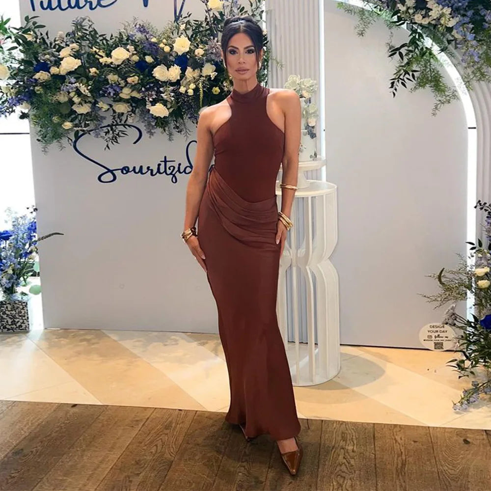 Satin Cut-Out Maxi Dress Lucia Rose