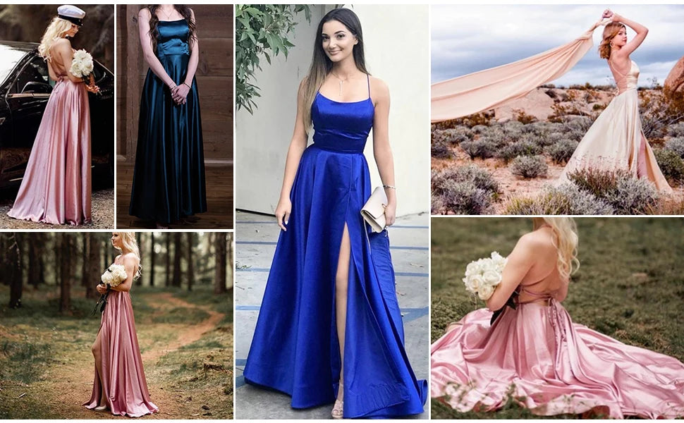 Satin-A-Linien-Ballkleid Isabeau Rose