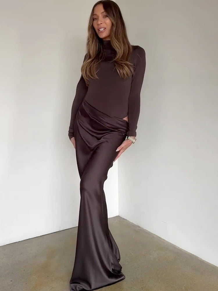 Satin Cut-Out Maxi Dress Lucia Rose