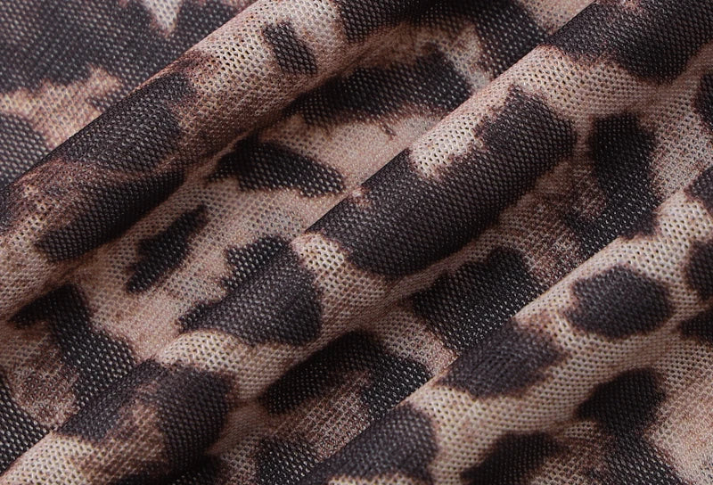 Mesh Leopard Print Maxi Dress Valentina Rose