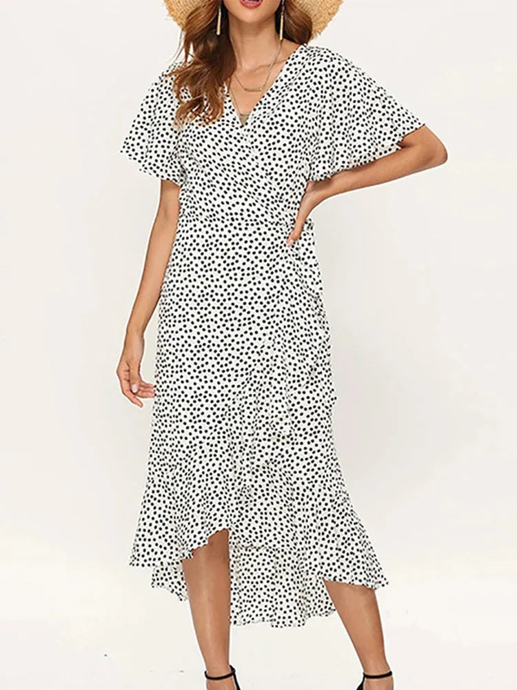 Chiffon Boho Wrap Maxi Dress Aurelia Rose