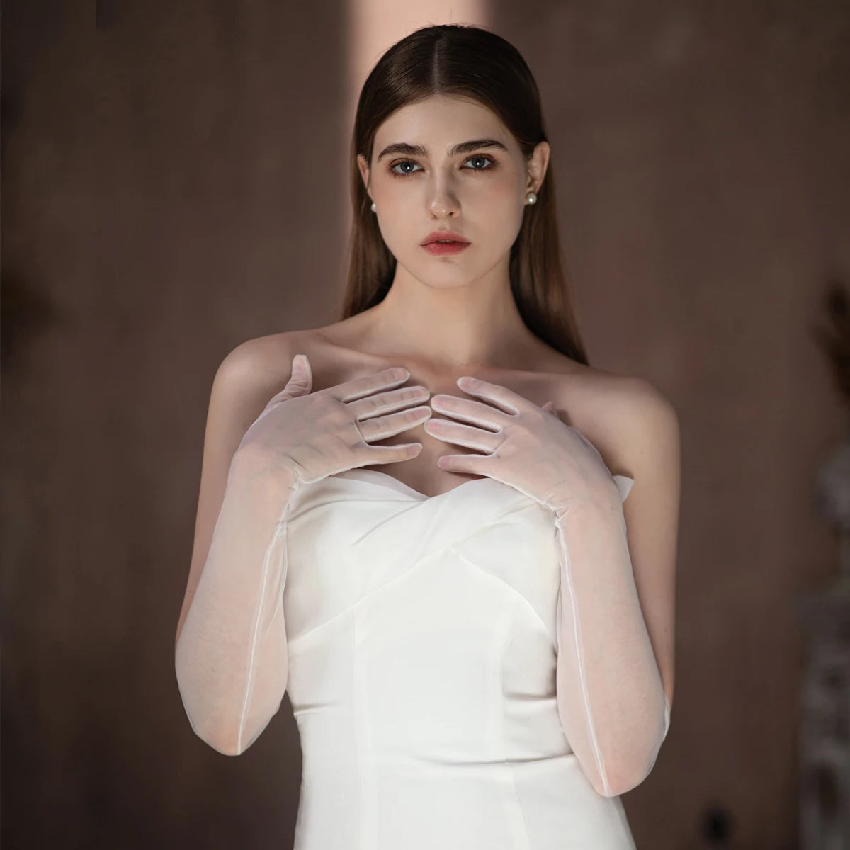 Soft Tulle Opera Bridal Gloves Seraphina Rose