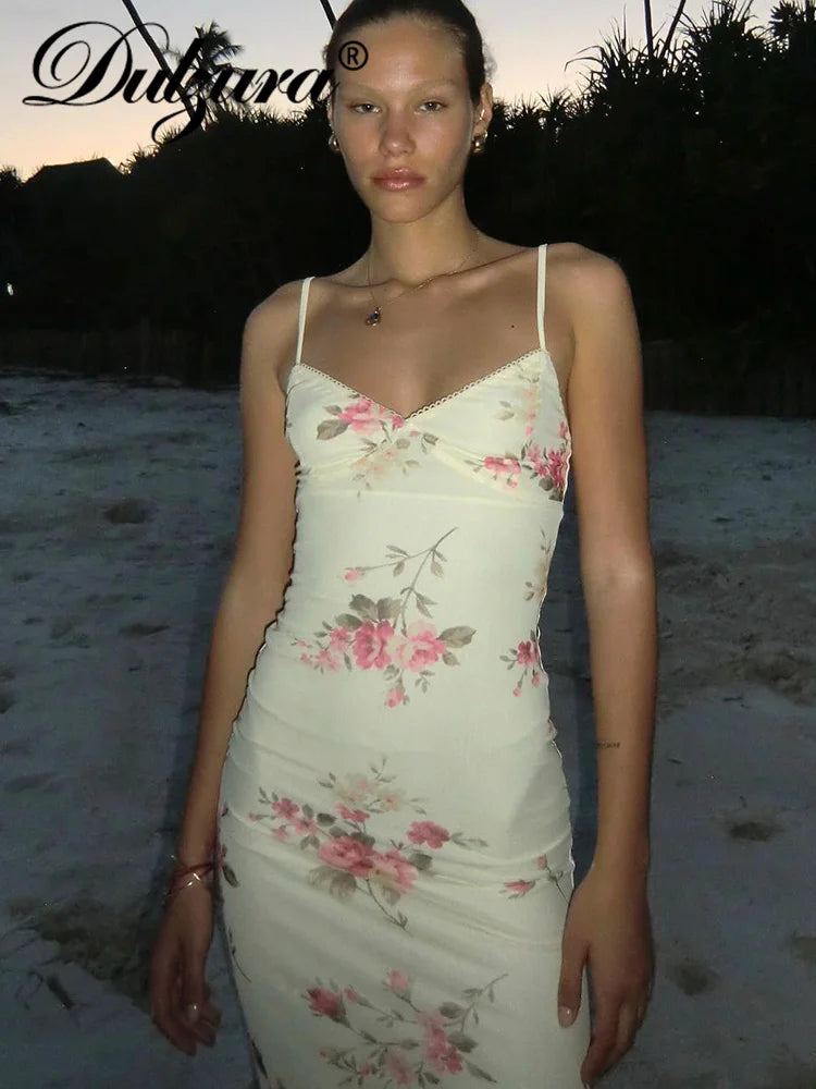 Knit Bodycon Backless Maxi Dress Aurore Rose