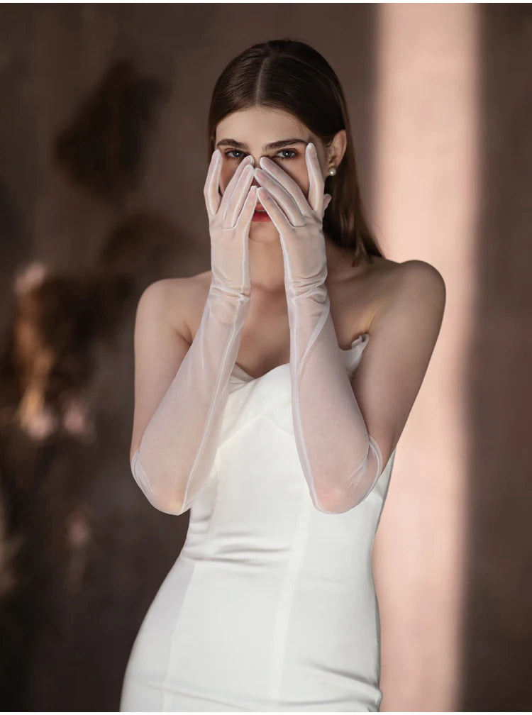 Soft Tulle Opera Bridal Gloves Seraphina Rose