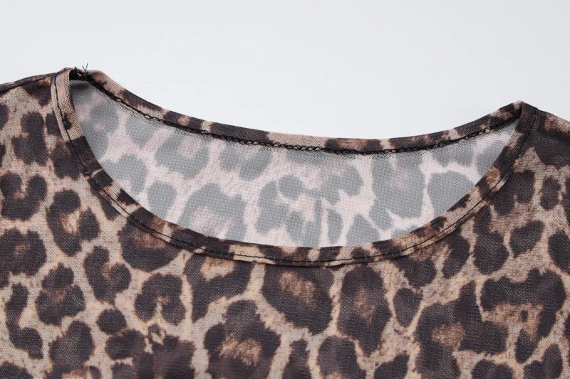 Mesh Leopard Print Maxi Dress Valentina Rose