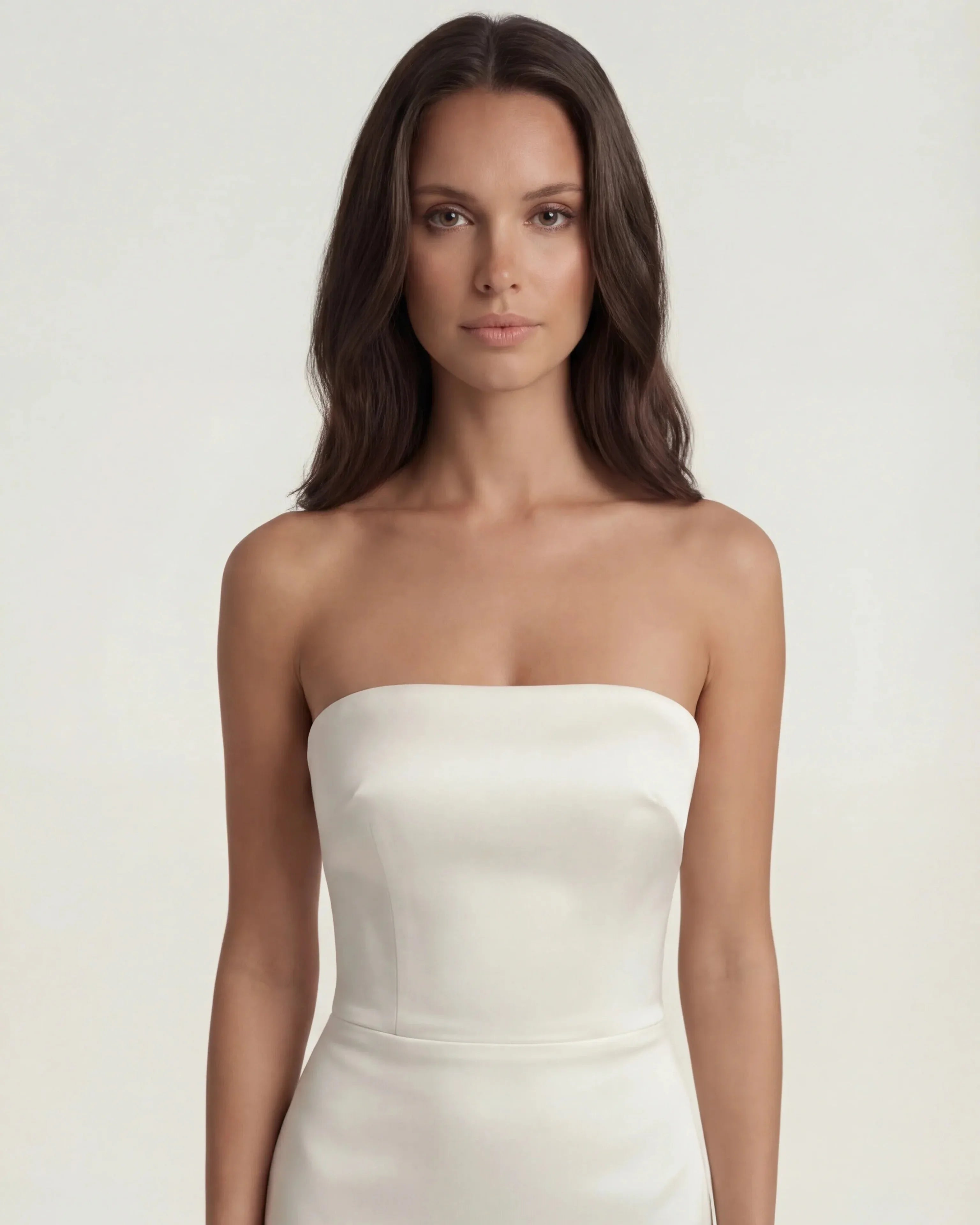 White wrap midi dress with flattering draped fit, Penelope Rose by Rose & Mews