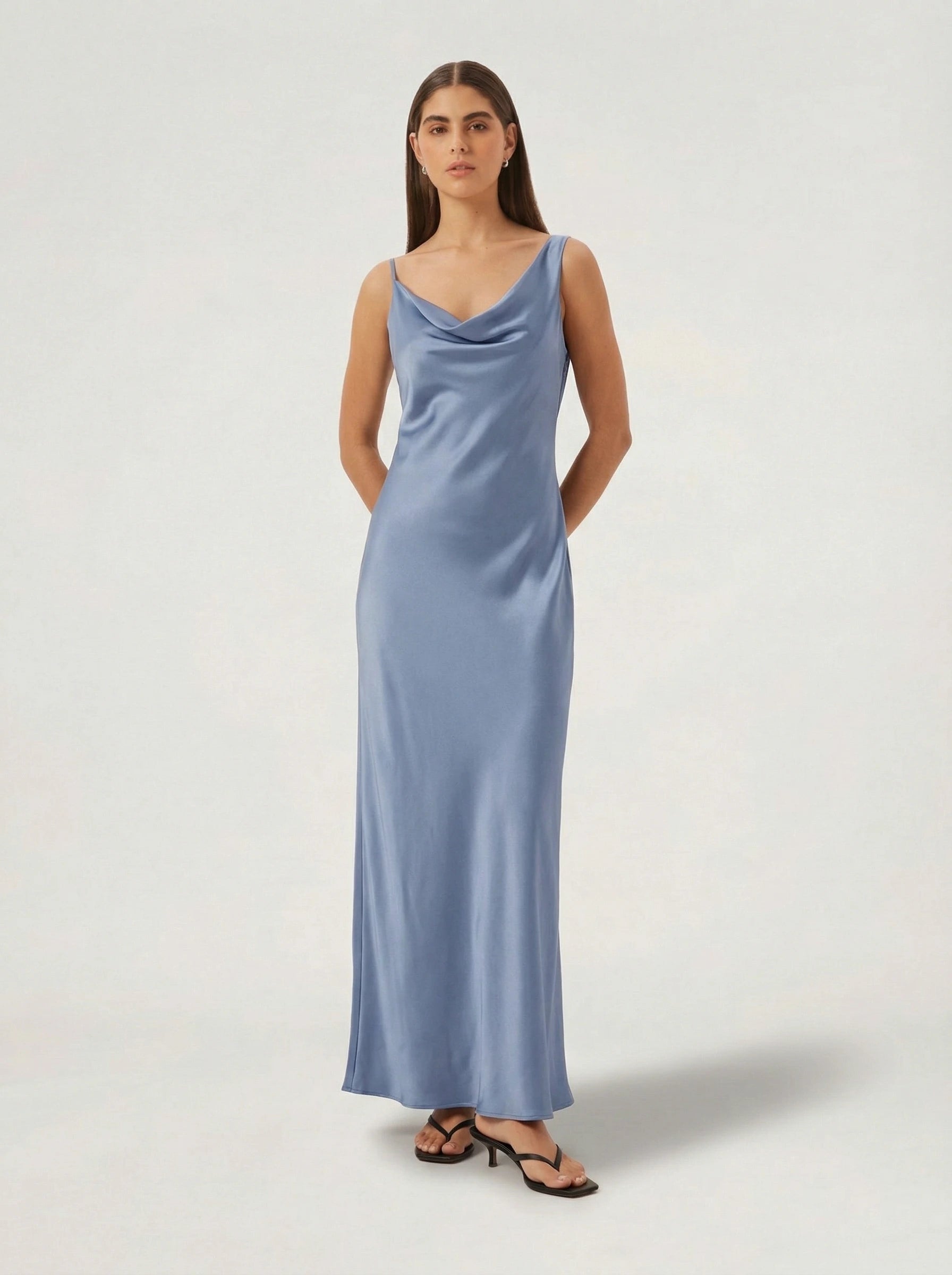 Satin Maxi Dress Genevieve Rose