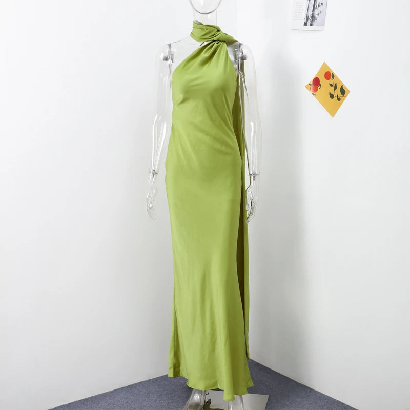 Satin-Neckholderkleid Margot Rose