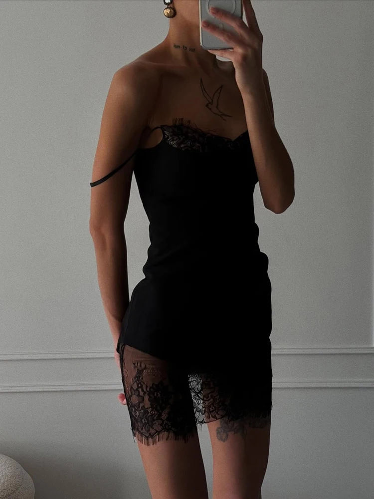Slipdress mit Spitzenborte Margot Rose