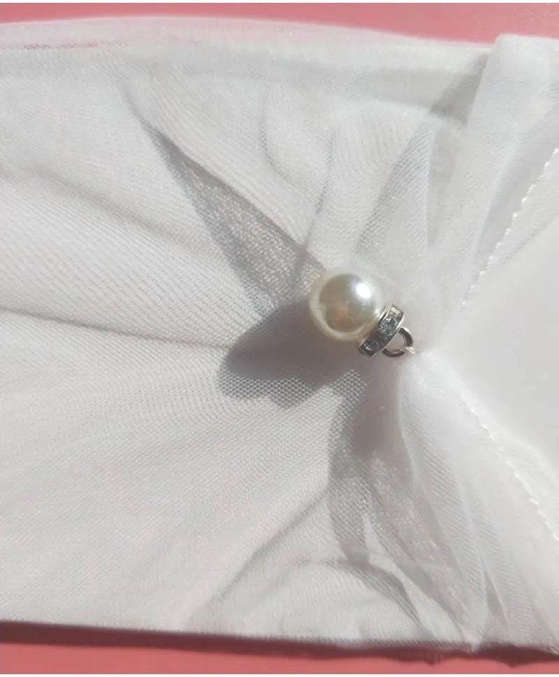 Luvas de pulso em tule com pérolas Odette Rose