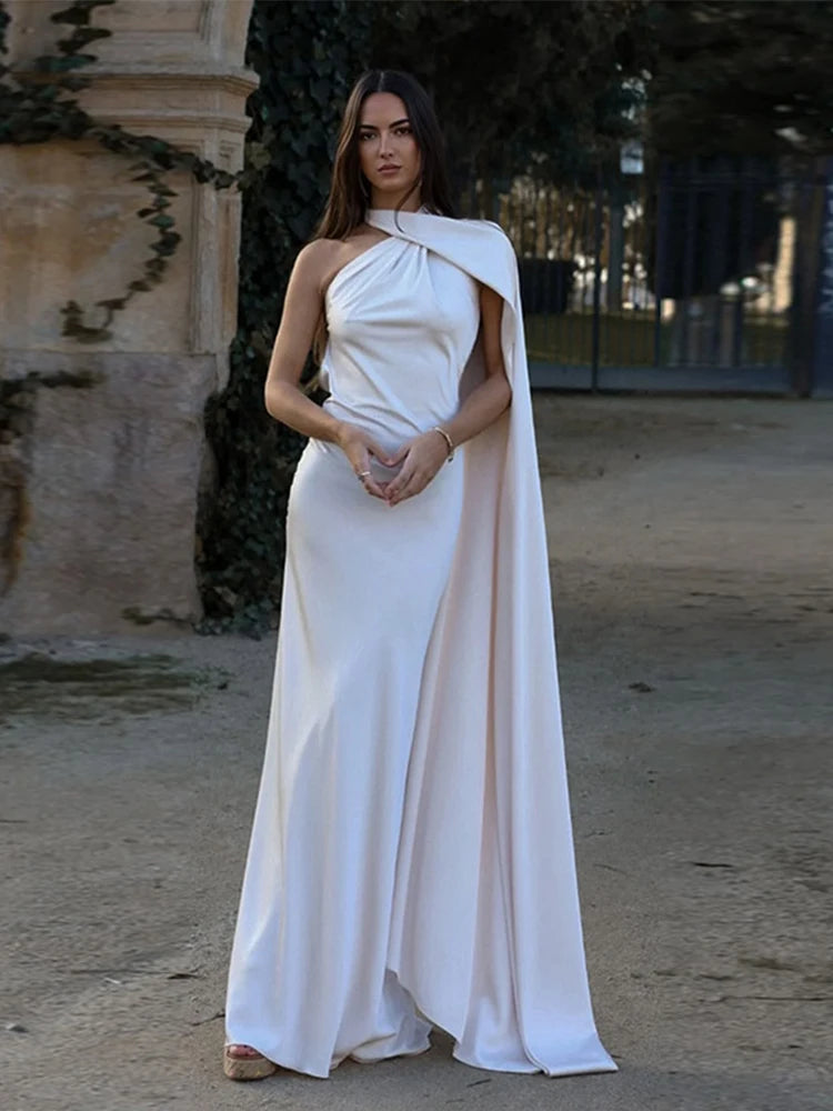Satin-Neckholderkleid Margot Rose
