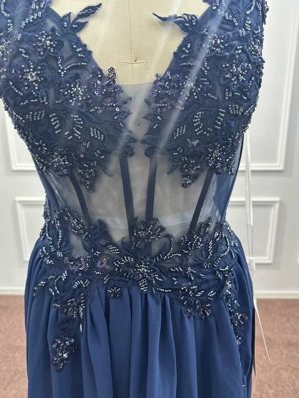 Beaded Chiffon Prom Gown Rosalind Rose