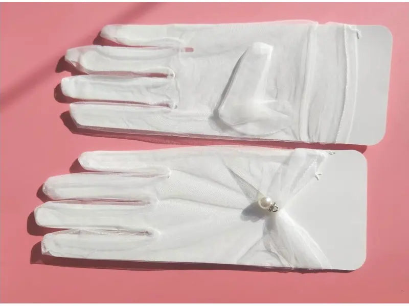 Luvas de pulso em tule com pérolas Odette Rose