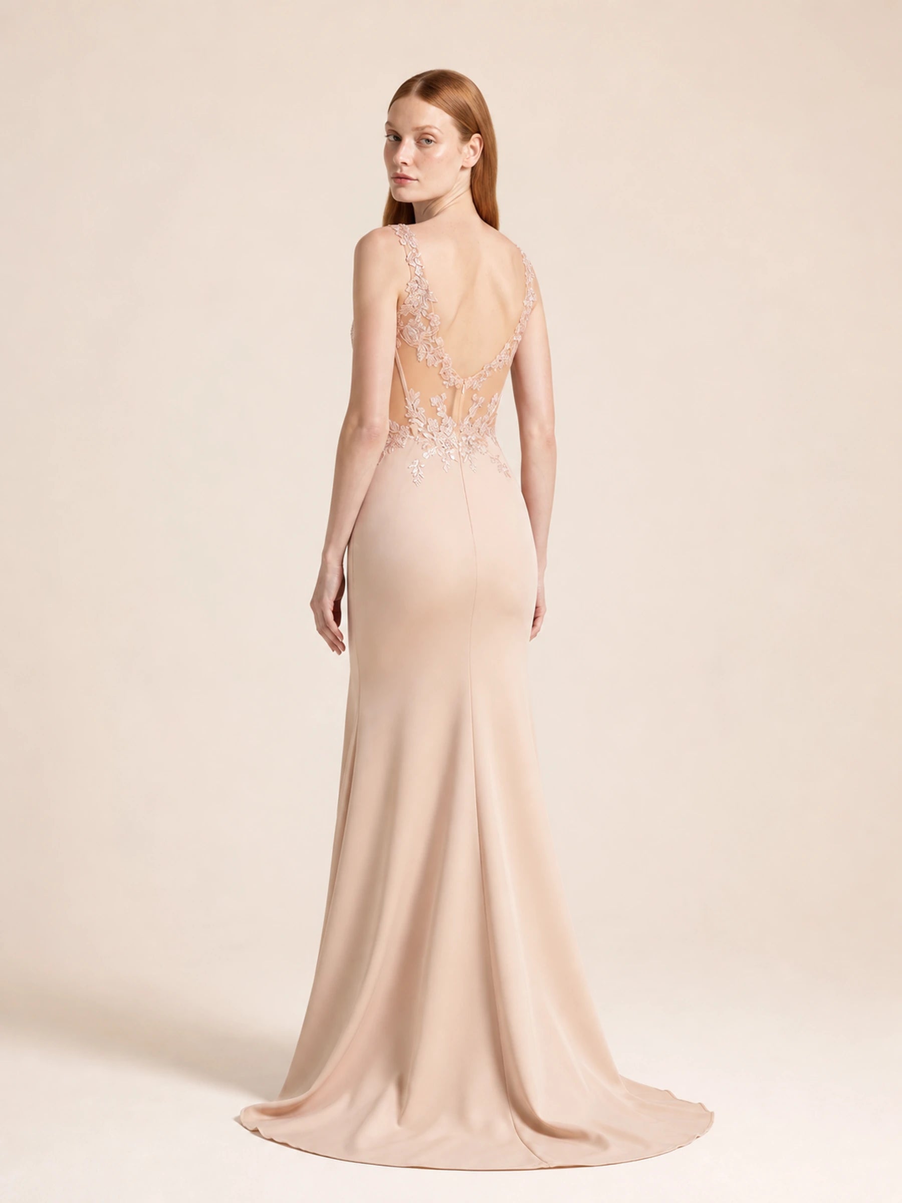 Beaded Chiffon Prom Gown Rosalind Rose - 3037 - 02 back