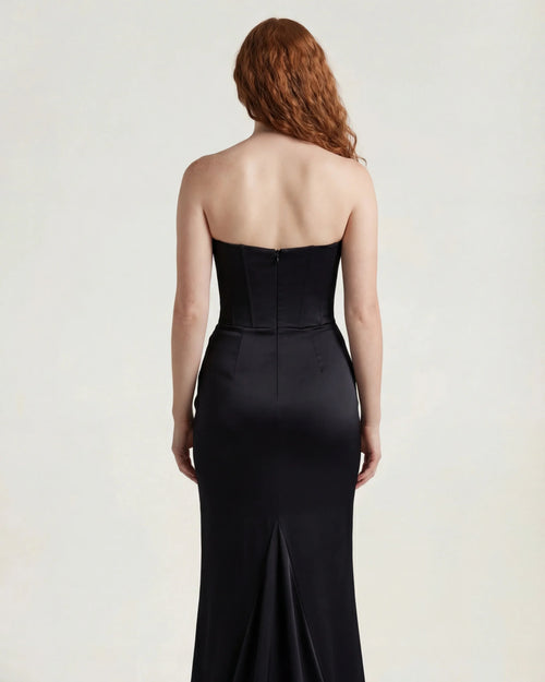Vestido maxi de satén Delphine Rose