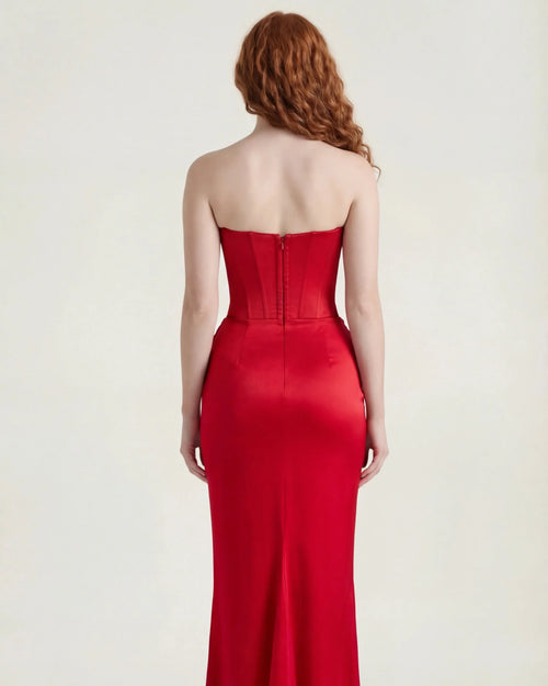 Vestido maxi de satén Delphine Rose
