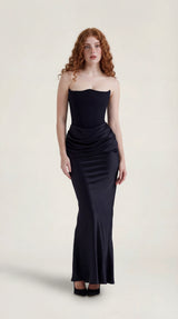 Vestido maxi de satén Delphine Rose