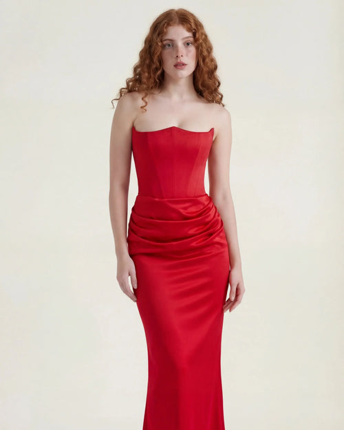 Vestido maxi de satén Delphine Rose