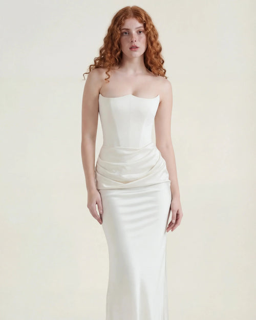 Vestido maxi de satén Delphine Rose