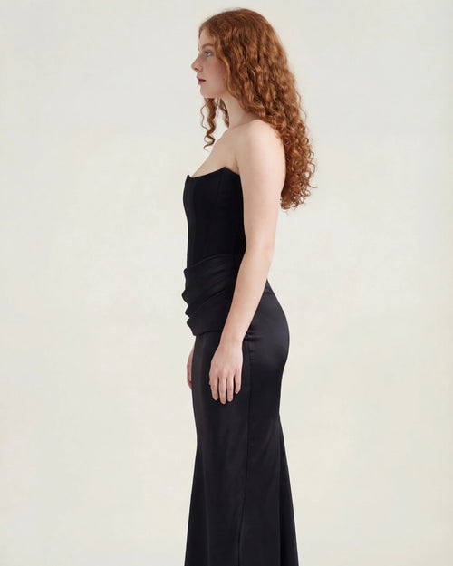 Vestido maxi de satén Delphine Rose