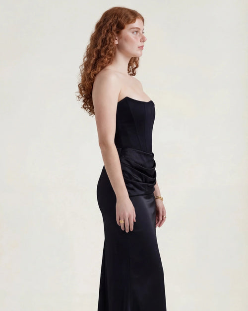 Vestido maxi de satén Delphine Rose