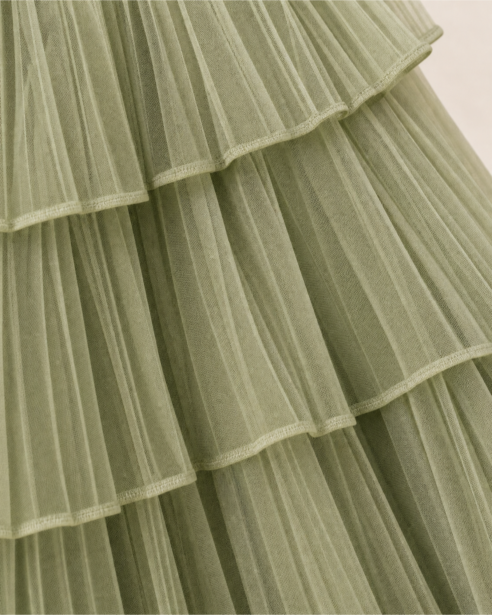 Fuchsia Pleated Prom Gown Florence Rose - Pistachio - Fabric Closeup